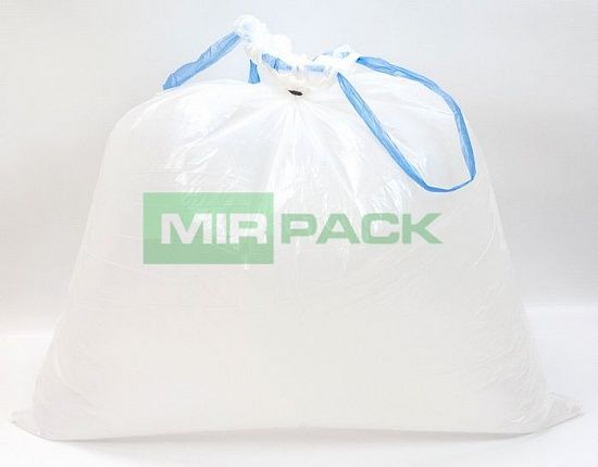 Мешки для мусора с завязками 120 л. 15 мкм, 10 шт. ПНД, белые - Вид 3