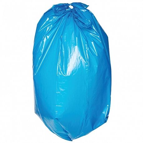 Мешки для мусора 180 л, 10 шт, синие, 120 микрон - Вид 1
