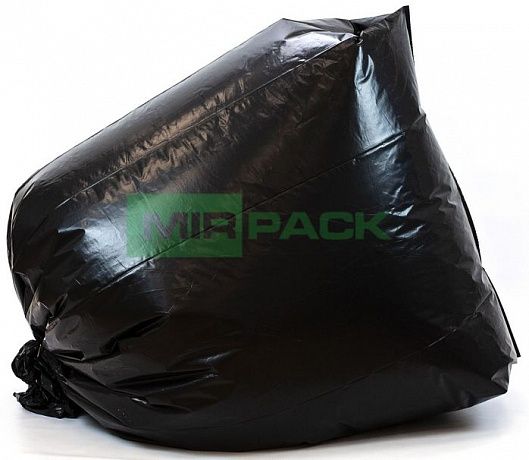 Мешки для строительного мусора 360 литров, 70 мкм, в рулоне 5 штук, ПВД, черные, 2 слоя, 110x140 см, Стройка, плотные - Вид 2