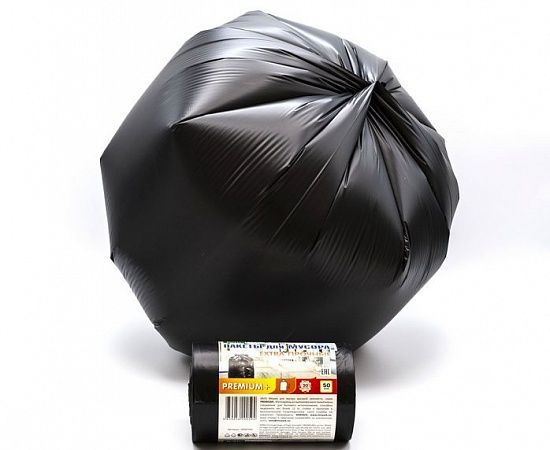 Мешки для мусора 30 л, 20 мкм, ПСД, черные с ароматом свежести (в рулоне 50 штук, 50х60 см) - Вид 2