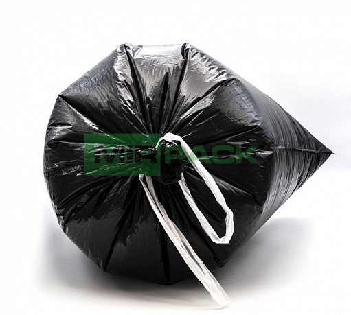 Мешки для мусора 60 л с завязками, 35 мкм, 20 шт. ПСД, 3 слоя, особопрочные, черные - Вид 3