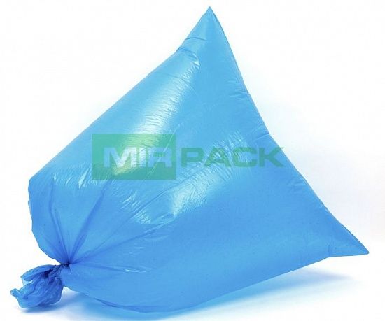 Мешки для мусора 180 литров, 25 мкм, синие ПВД, в рулоне 10 штук, 93x110 см Стандарт 2 слоя - Вид 2