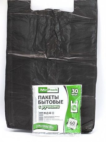 Мешки для мусора с ручками 60 литров, 30 шт. ПНД, 13 мкм - Вид 3