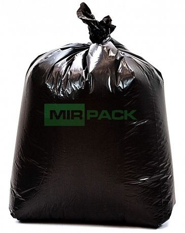 Пакеты для мусора 240 литров, 60 мкм, ПВД, в пачках длинные 93х140 , 2х слойные, в упаковке 100 штук, черные - Вид 1